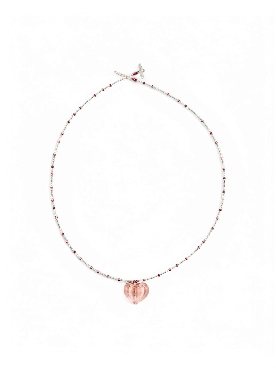 Colar Coração - rosa salpicado