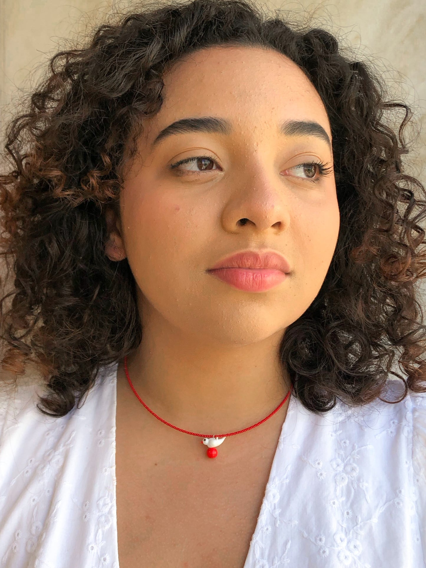 Colar Passarinho - vermelho