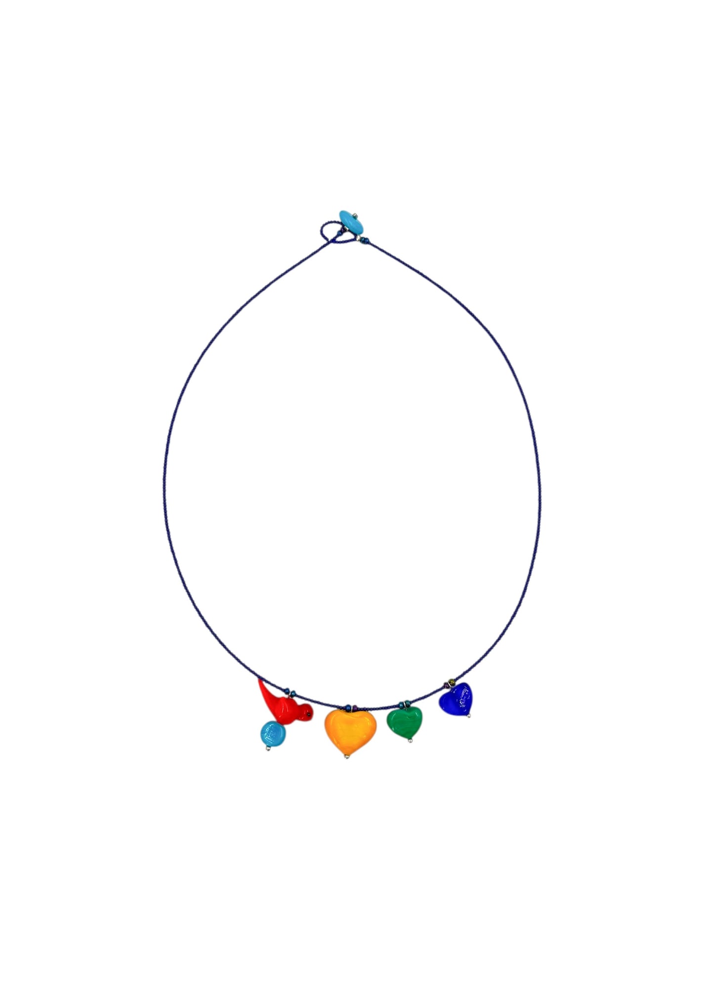 Colar Passarinho Apaixonado - Vermelho e Azul