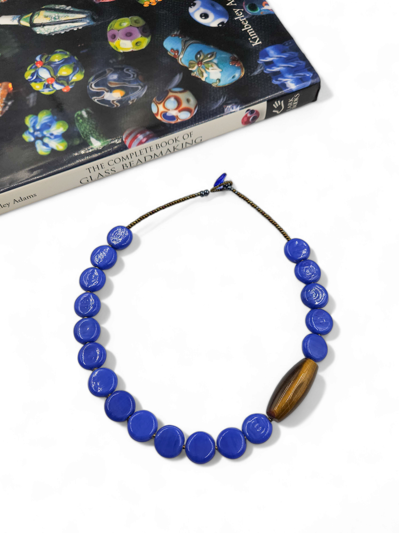 Colar Cores da Índia - azul com olho de tigre