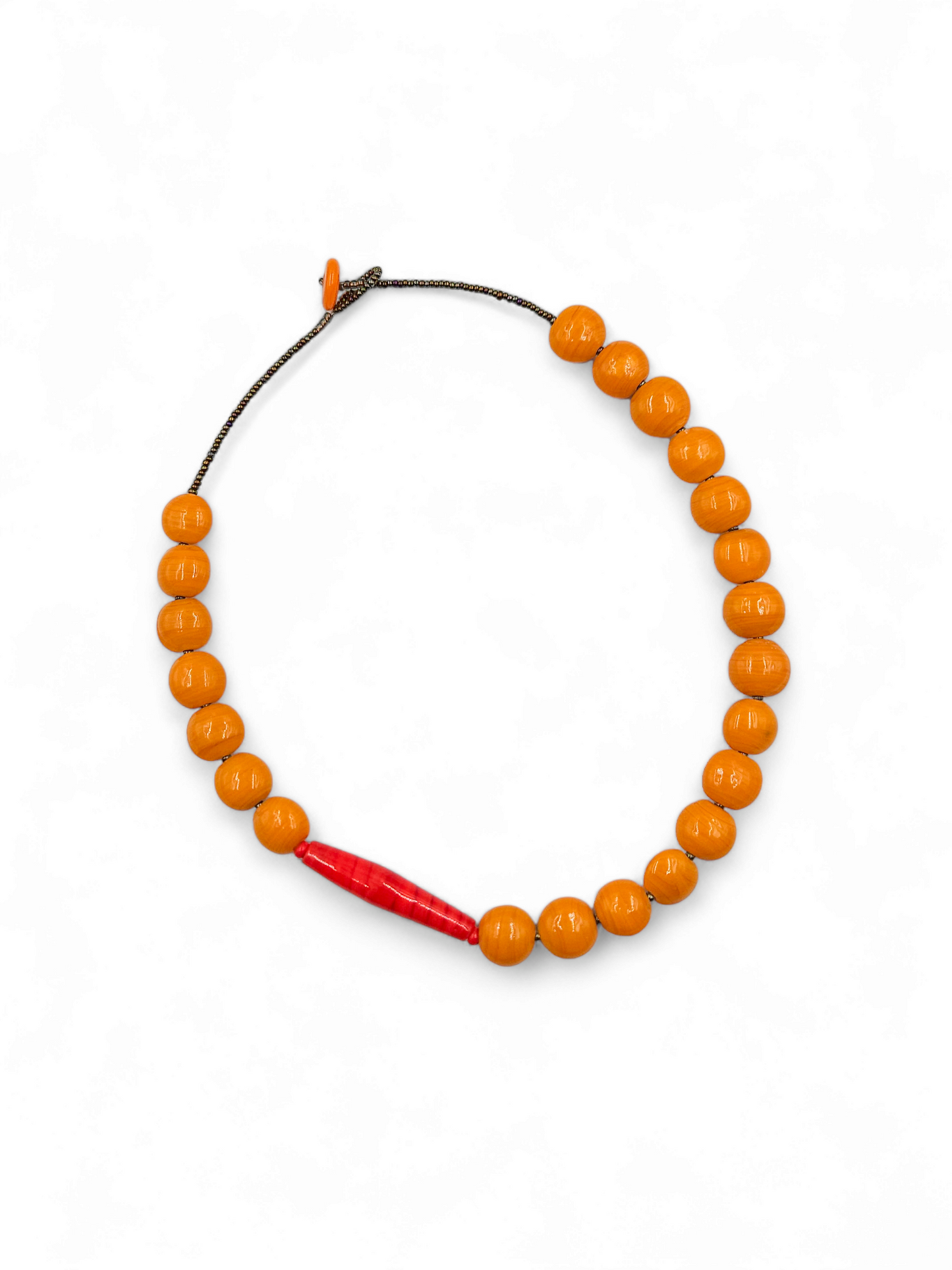 Colar Cores da Índia - laranja e vermelho