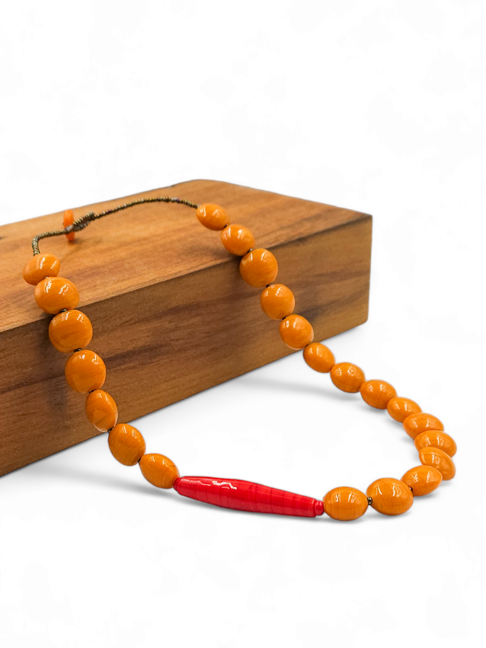 Colar Cores da Índia - laranja e vermelho