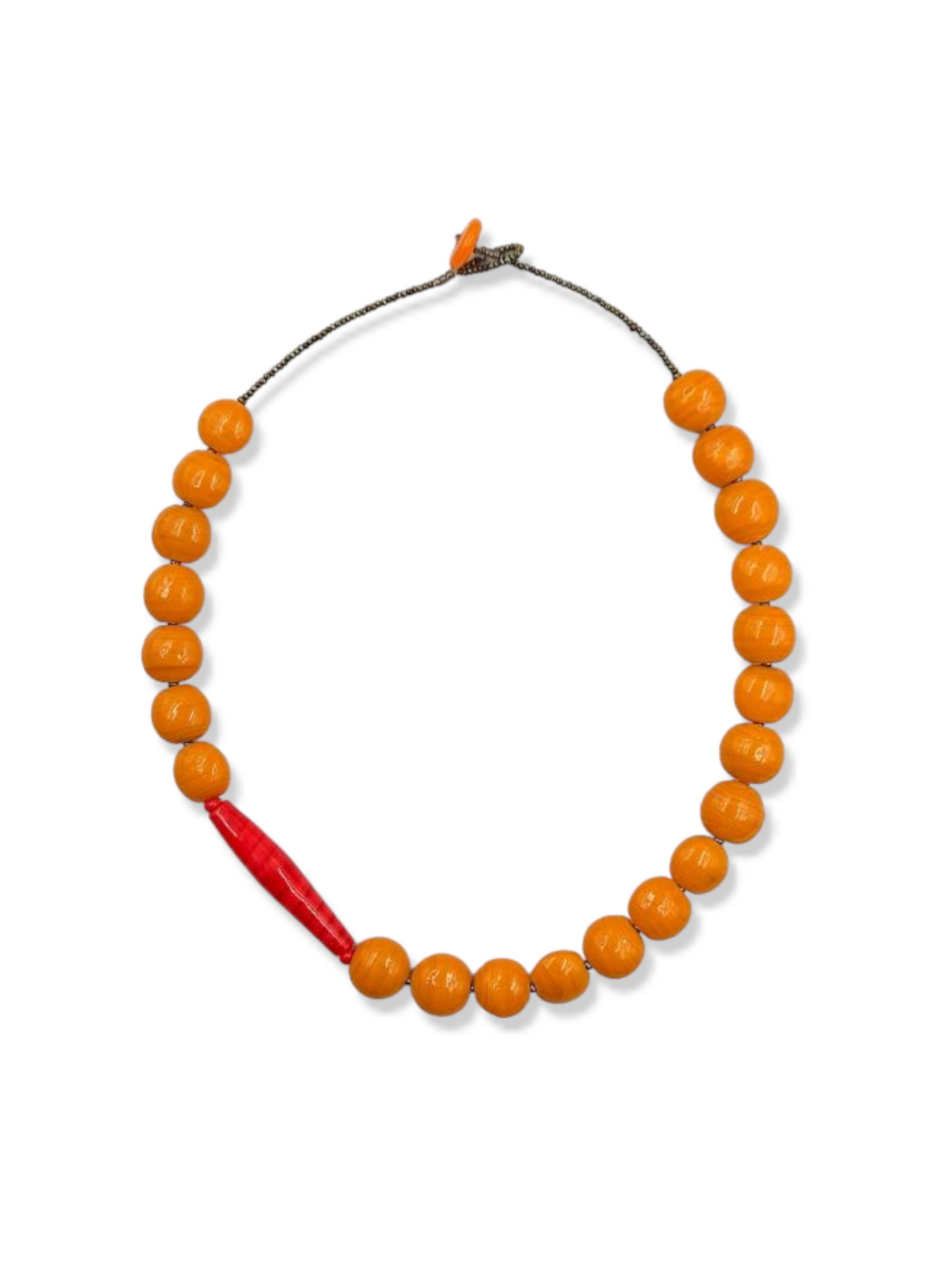 Colar Cores da Índia - laranja e vermelho
