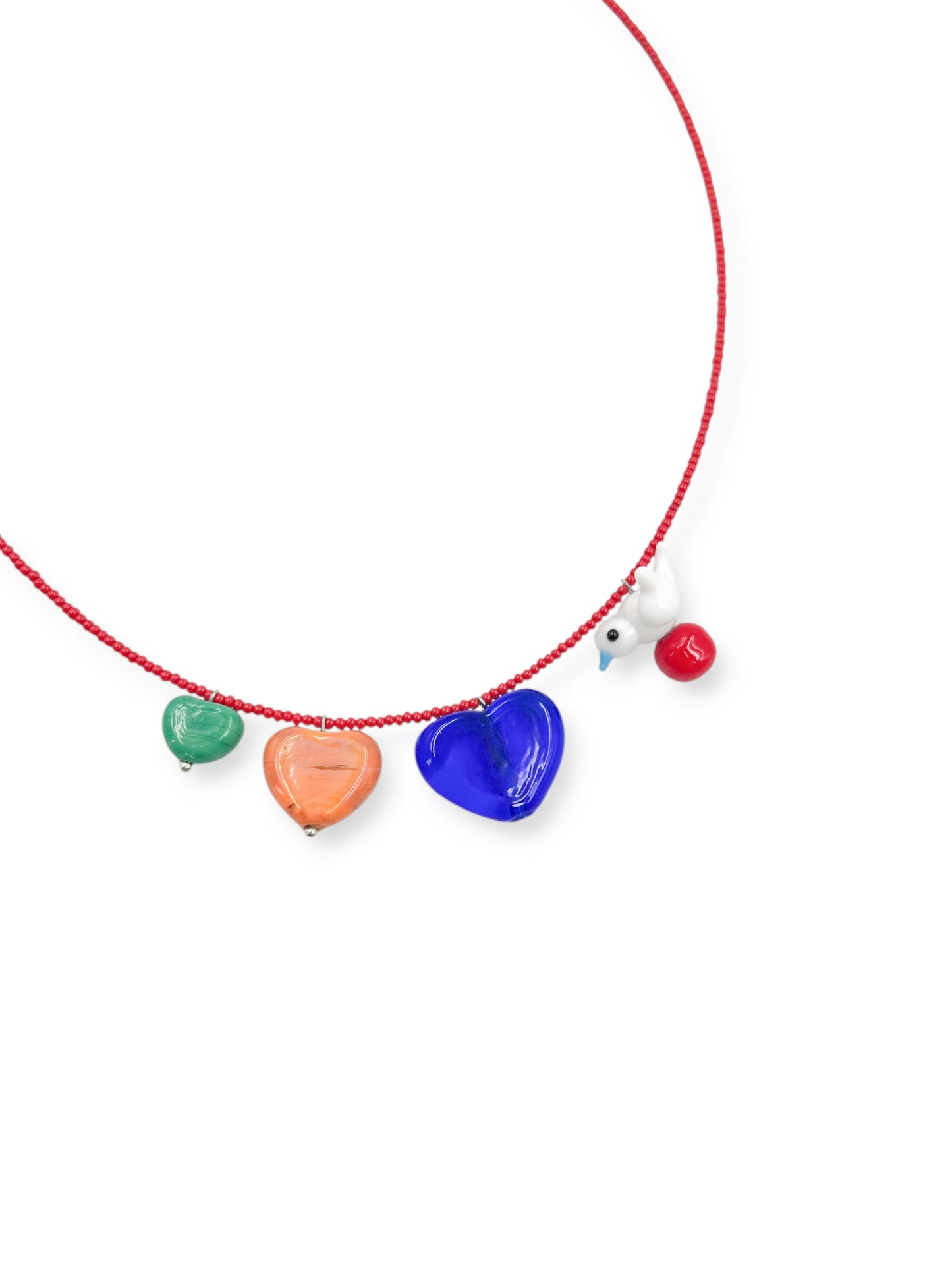 Colar Passarinho Apaixonado - Vermelho