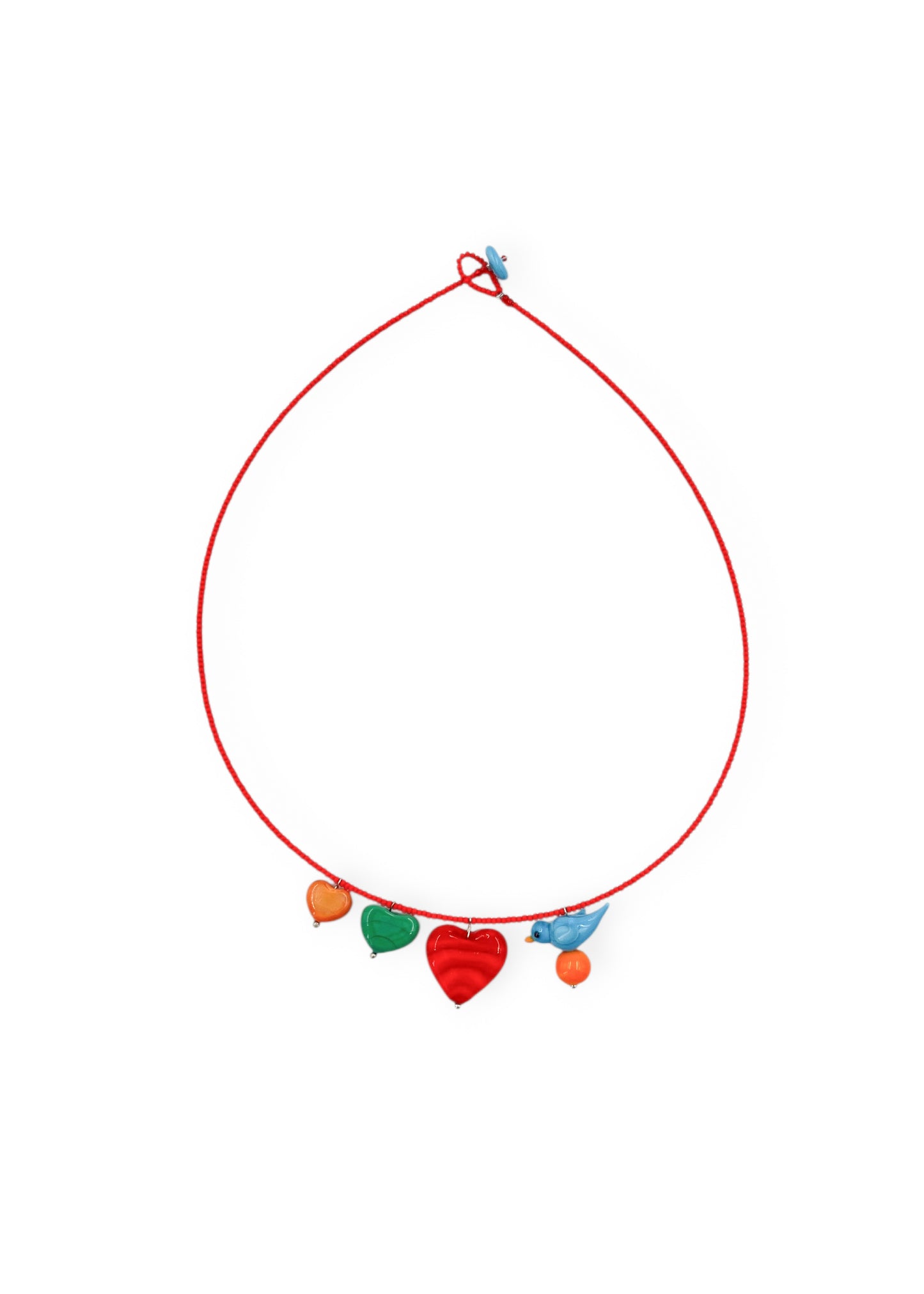 Colar Passarinho Apaixonado - vermelho
