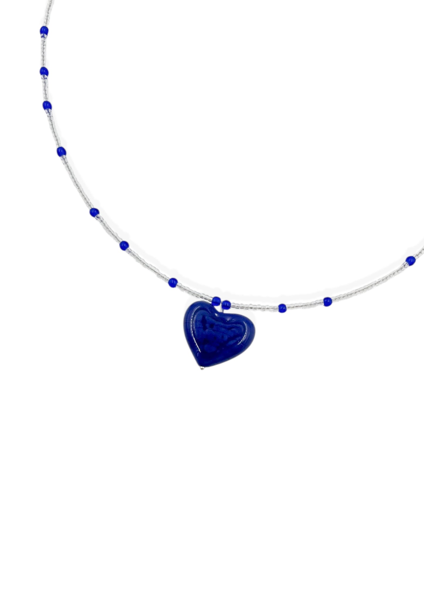 Colar Coração - azul marinho