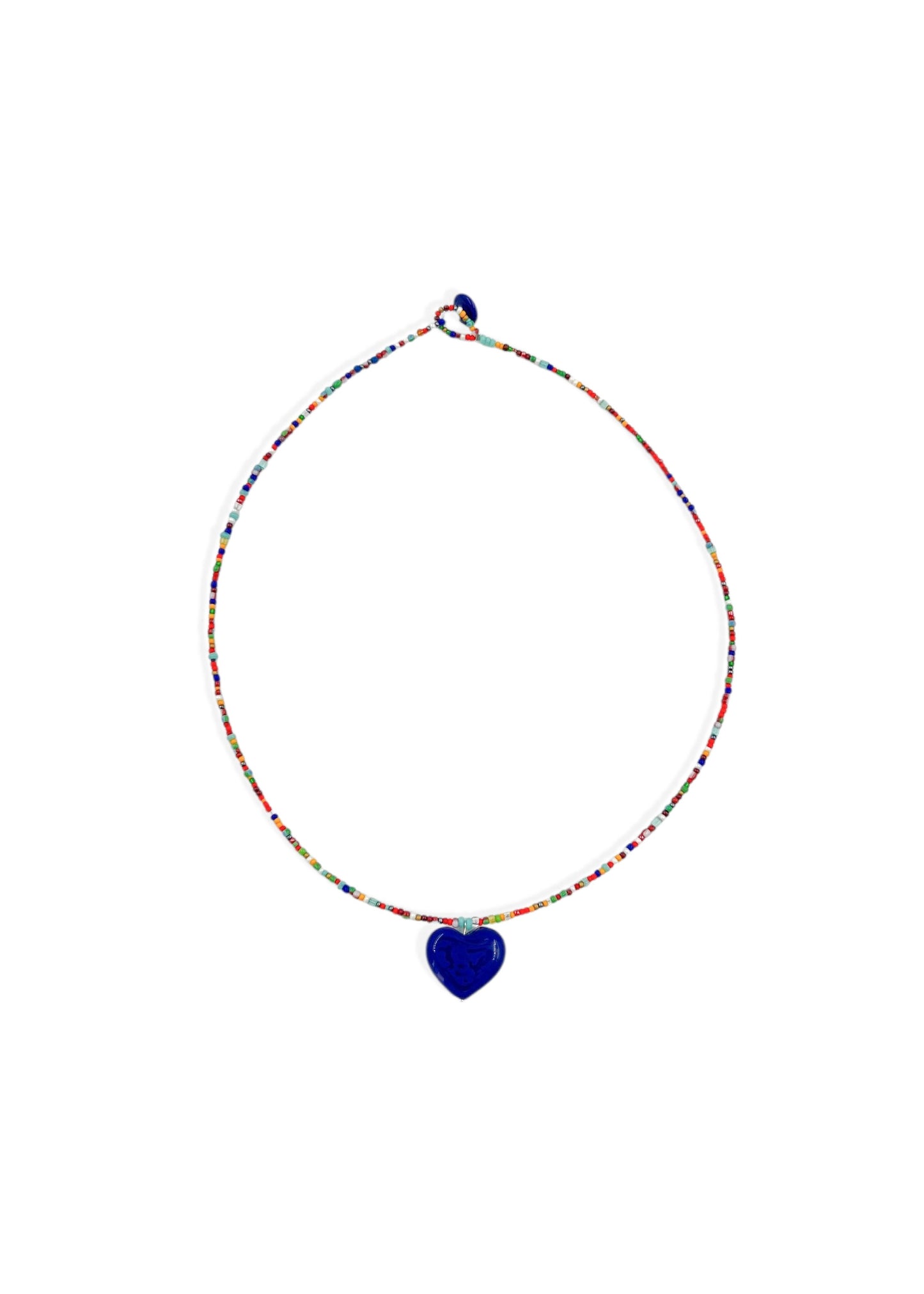 Colar Coração - Azul com colorido