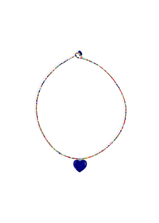 Colar Coração - Azul com colorido