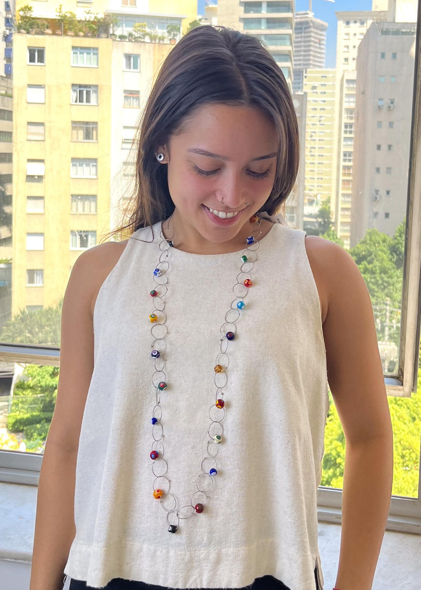 Colar Aros e Millefiori