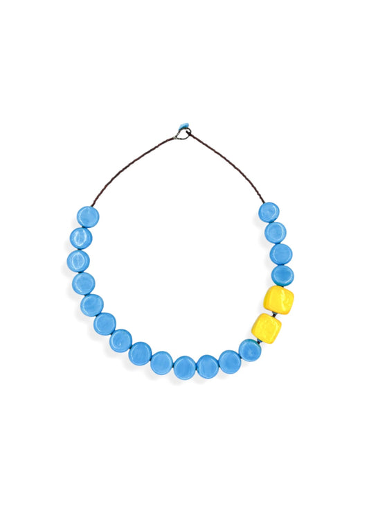 Colar Cores da Índia - Azul e Amarelo